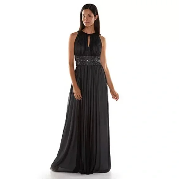 Jessica Howard | Dresses | Jessica Howard Beaded Halter Evening Gown Womens  Size 6 | Poshmark